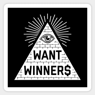 Eye Want Winners - Black Sticker